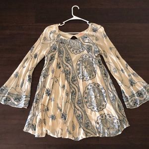 Free People bohemian bell long sleeve dress